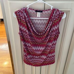 Multi colored silky tank top